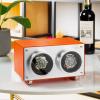 imageMOZSLY Double Watch Winder for Automatic Watches Quiet Motor PU LeatherOrange