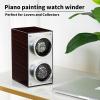 imageMOZSLY Double Watch Winder for Automatic Watches Slef Winding Box with Quiet Motor 12 Rotation Mode Setting Piano PaintingRed