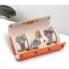imageMOZSLY Watch Roll Travel Case 3 Slots Portable Watches Box Organizer Storage Holder Pattern PU LeatherOrange