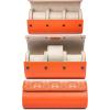 imageMOZSLY Watch Roll Travel Case 3 Slots Portable Watches Box Organizer Storage Holder Pattern PU LeatherOrange