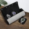 imageMOZSLY Watch Roll Travel Case for Men and Women 3 slots Portable Box Organizer Storage Holder for Watches PU Leather OrangeBlack