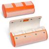 imageMOZSLY Watch Roll Travel Case for Men and Women 3 slots Portable Box Organizer Storage Holder for Watches PU Leather OrangeOrange