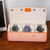 imageMOZSLY Watch Roll Travel Case for Men and Women 3 slots Portable Box Organizer Storage Holder for Watches PU Leather OrangeOrange