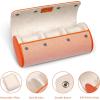 imageMOZSLY Watch Roll Travel Case for Men and Women 3 slots Portable Box Organizer Storage Holder for Watches PU Leather OrangeOrange
