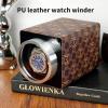 imageMOZSLY Watch Winder for Single Automatic Watches with Quiet Motor 12 Rotation Mode Setting LeatherBrown