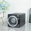 imageMOZSLY Watch Winder for Single Automatic Watches with Quiet Motor 12 Rotation Mode Setting LeatherCFblack