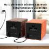 imageMOZSLY Watch Winder for Single Automatic Watches with Quiet Motor 12 Rotation Mode Setting LeatherOrange