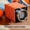 imageMOZSLY Watch Winder for Single Automatic Watches with Quiet Motor 12 Rotation Mode Setting LeatherOrange