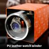 imageMOZSLY Watch Winder for Single Automatic Watches with Quiet Motor 12 Rotation Mode Setting LeatherOrange