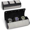 imageMOZSLY Watch Roll Travel Case for Men and Women 3 slots Portable Box Organizer Storage Holder for Watches PU Leather OrangeBlack