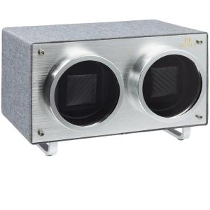 imageMOZSLY Double Watch Winder for Automatic Watches Quiet Motor PU LeatherGrey