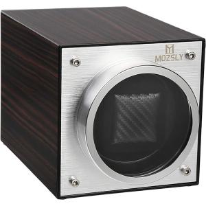 imageMOZSLY Single Watch Winder for Automatic Watches Battery Powered AC Adapter 12 Rotation Modes Winding Box with Quiet Motor Red