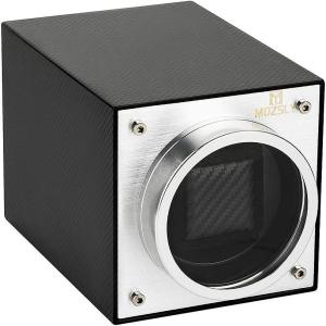 imageMOZSLY Single Watch Winder for Automatic Watches Battery Powered AC Adapter 12 Rotation Modes Winding Box with Quiet MotorBlack