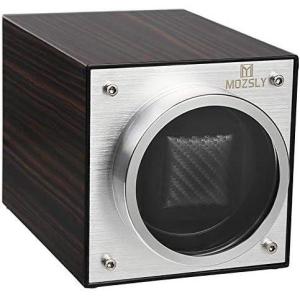 imageMOZSLY Single Watch Winder for Automatic Watches Battery Powered AC Adapter 12 Rotation Modes Winding Box with Quiet MotorBrown