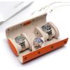 imageMOZSLY Watch Roll Travel Case 3 Slots Portable Box for Men and Women Watches Organizer Storage Holder PU LeatherOrange