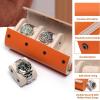 imageMOZSLY Watch Roll Travel Case 3 Slots Portable Box for Men and Women Watches Organizer Storage Holder PU LeatherOrange
