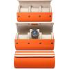 imageMOZSLY Watch Roll Travel Case 3 Slots Portable Box for Men and Women Watches Organizer Storage Holder PU LeatherOrange