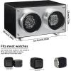 imageMOZSLY Double Watch Winder for Automatic Watches with Quiet Motor 12 Rotation Mode Setting AC Adapter or Battery Powered PU LeatherBlack