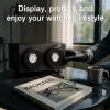 imageMOZSLY Double Watch Winder for Automatic Watches with Quiet Motor 12 Rotation Mode Setting AC Adapter or Battery Powered PU LeatherFull black