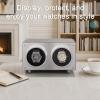 imageMOZSLY Double Watch Winder for Automatic Watches with Quiet Motor 12 Rotation Mode Setting AC Adapter or Battery Powered PU LeatherGrey