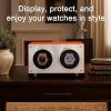 imageMOZSLY Double Watch Winder for Automatic Watches with Quiet Motor 12 Rotation Mode Setting AC Adapter or Battery Powered PU LeatherOrange