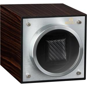 imageMOZSLY Single Watch Winder for Automatic Watches with Quiet Motor 12 Rotation Mode Setting Battery Powered or AC Adapter Piano Painting