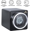 image:imageMOZSLY Watch Winder for Automatic Watches Single Rotating Watch Box with Quiet Motor 12 Rotation Mode Setting Battery Powered or AC Adapter PU LeatherCarbon fiber