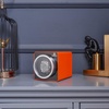 image:imageMOZSLY Watch Winder for Automatic Watches Single Rotating Watch Box with Quiet Motor 12 Rotation Mode Setting Battery Powered or AC Adapter PU LeatherOrange