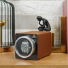 image:imageMOZSLY Watch Winder for Automatic Watches Single Rotating Watch Box with Quiet Motor 12 Rotation Mode Setting Battery Powered or AC Adapter PU LeatherBrown