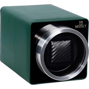 image:imageMOZSLY Watch Winder for Automatic Watches Single Rotating Watch Box with Quiet Motor 12 Rotation Mode Setting Battery Powered or AC Adapter PU LeatherGreen